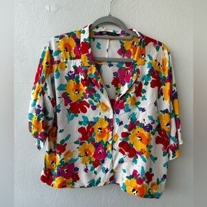 Zara Multicolor Floral Crop Top XL